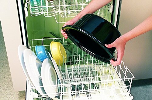 Person loading dishes into a dishwasher.